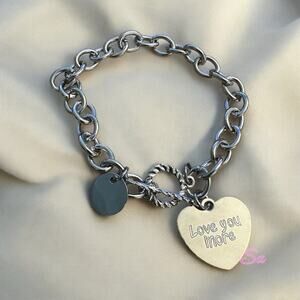 Silver Heart Charm Bracelet 7inches